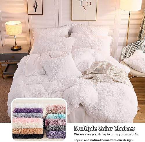 Miniatura 7 de LIFEREVO - Juego de 2 fundas de cojín decorativo de pelo sintético y terciopelo suave