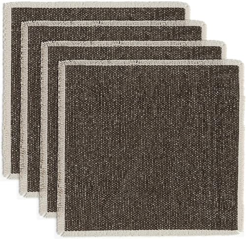 Miniatura 14 de Hausattire - Juego de 6 manteles individuales de algodón deshilachados para mesa de comedor 13x19 pulgadas | Mantel individual de estilo rústico