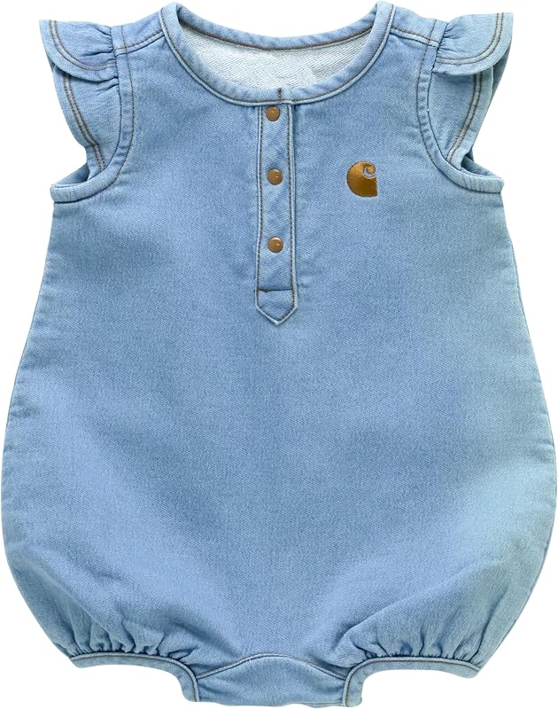 Carhartt Girls' Short-sleeve Denim Henley Romper