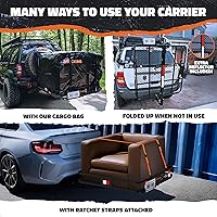 Vista 3 de Mockins Portaequipajes de Carga Cuadrado Extra Profundo para Enganche de Remolque de 40"x40"x6" con Soporte de Placa Capacidad de 500 Libras