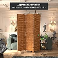 Vista 48 de Red Lantern Divisor de habitación de 4 paneles blanco con tejido de diamante de 7 pies de alto