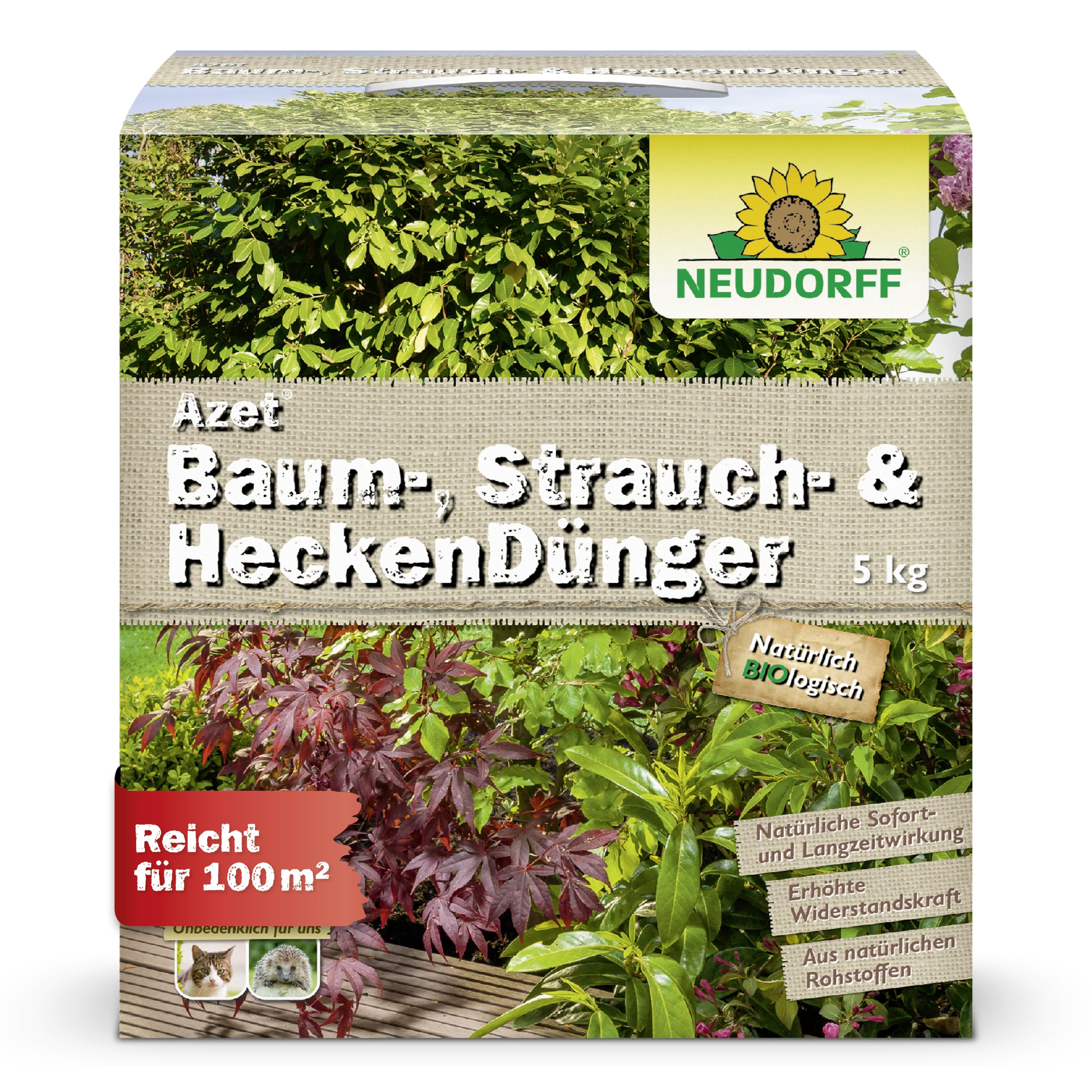 Neudorff Baum-, Strauch- und HeckenDünger Rasendünger Bio, 5 kg