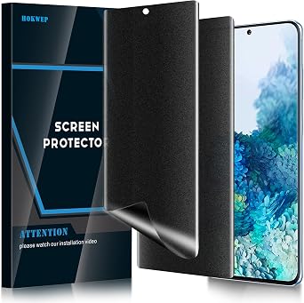 [2 Pack] Galaxy S20 Plus Privacy Screen Protector, Flexible Soft TPU Matte Full Adhesive Film [Case Friendly] 2-Way Privacy Nano Shield [Support in-Screen Unlock] for Samsung Galaxy S20+