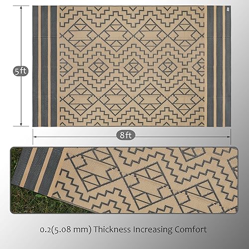 Miniatura 166 de SAND MINE Alfombras reversibles, alfombra de paja de plástico, alfombra de área moderna, alfombra de pavimento grande y alfombra para exteriores