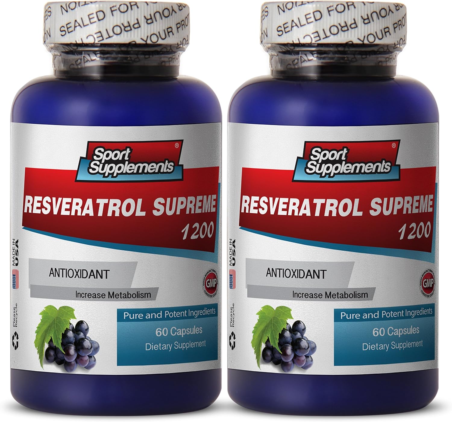 Resveratrol Supreme 1200mg Maximum Strength Plus 1200 Red