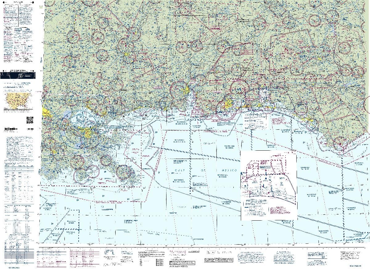FAA Chart: VFR Sectional New Orleans SNO (Current Edition)