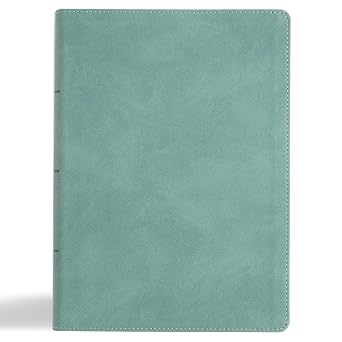 NASB Notetaking Bible, Large Print Edition, Earthen Teal SuedeSoft LeatherTouch, Single-Column, Black Letter, Wide Margins, Journaling Space, Reading Plan, Sewn Binding, Easy-to-Read Karmina Type