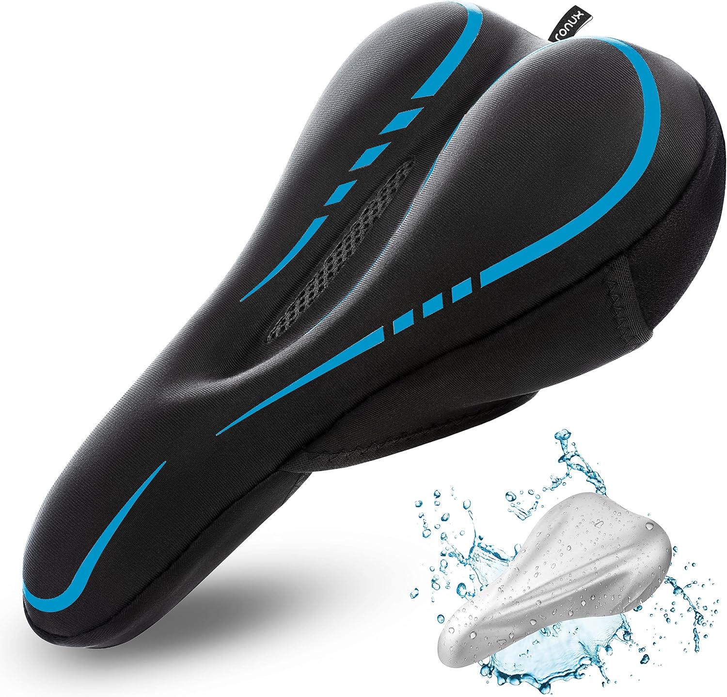 Narrow Gel Bike Seat Cushion - Extra Soft Comfy Bicycle Seat Cover - [ Extra Memory Foam & Gel ] for Peloton Bike, Stationary, Exercise, Electric, Road & Mountain Bikes - Women & Men
