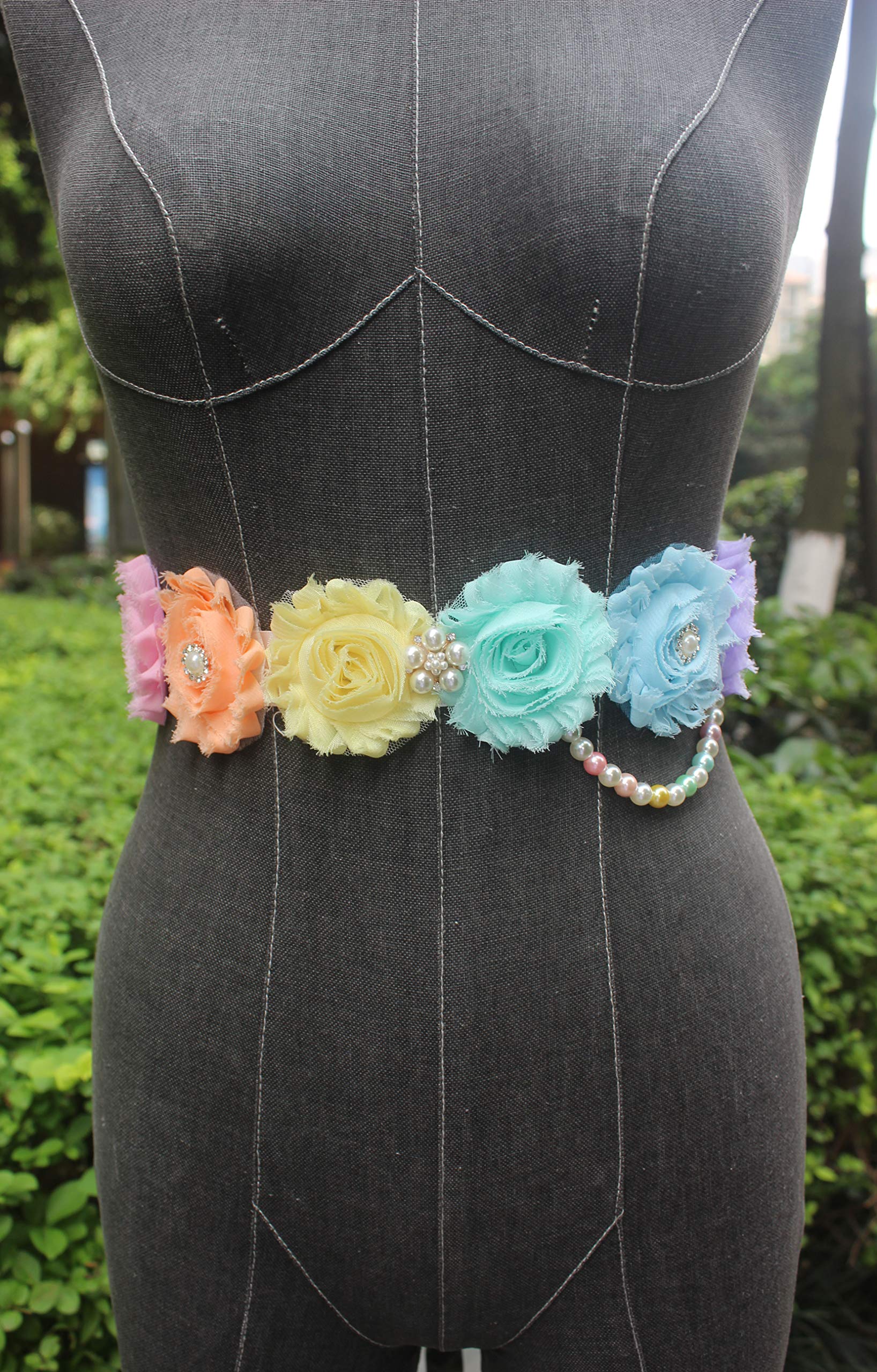 nania original design rainbow materinity sash pregancy sash for baby shower (pastel rainbow)