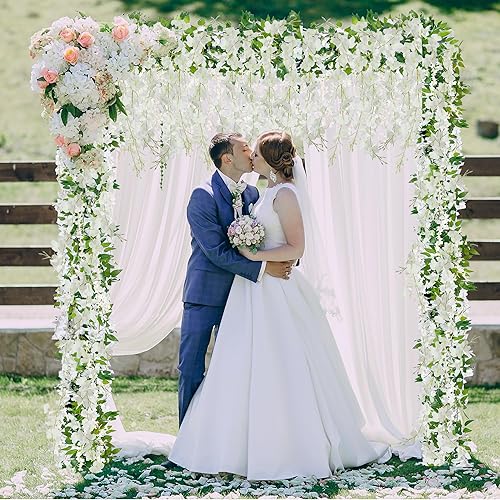 Miniatura 4 de Sggvecsy 6 guirnaldas de glicinia artificiales para colgar, enredaderas de glicina falsas para colgar en el hogar, jardín, al aire libre, boda,