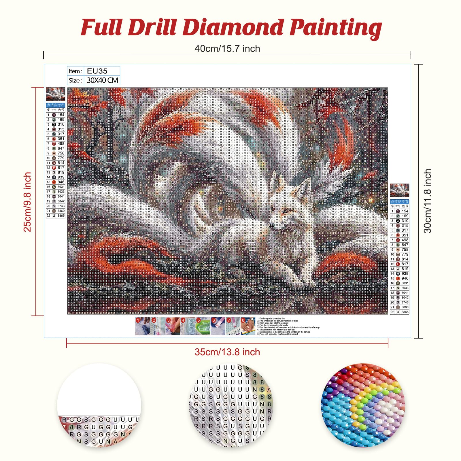 Jawecci 5D Diamond Painting – DIY Set Mit Runden Steinen, 30x40 Cm – Für Erwachsene & Anfänger