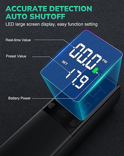 Miniatura 2 de Electric Ball Pump - Portable Air Pump with LED Light, Precise Pressure Gauge and Digital LCD Display for Basketball, Soccer Ball, Volleyball,