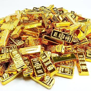 ミニチュア プラスティック製レプリカ 金の延べ棒 その他宝石類 たっぷり4kg 91a0XYKdYfL._UF350,350_QL80_.jpg