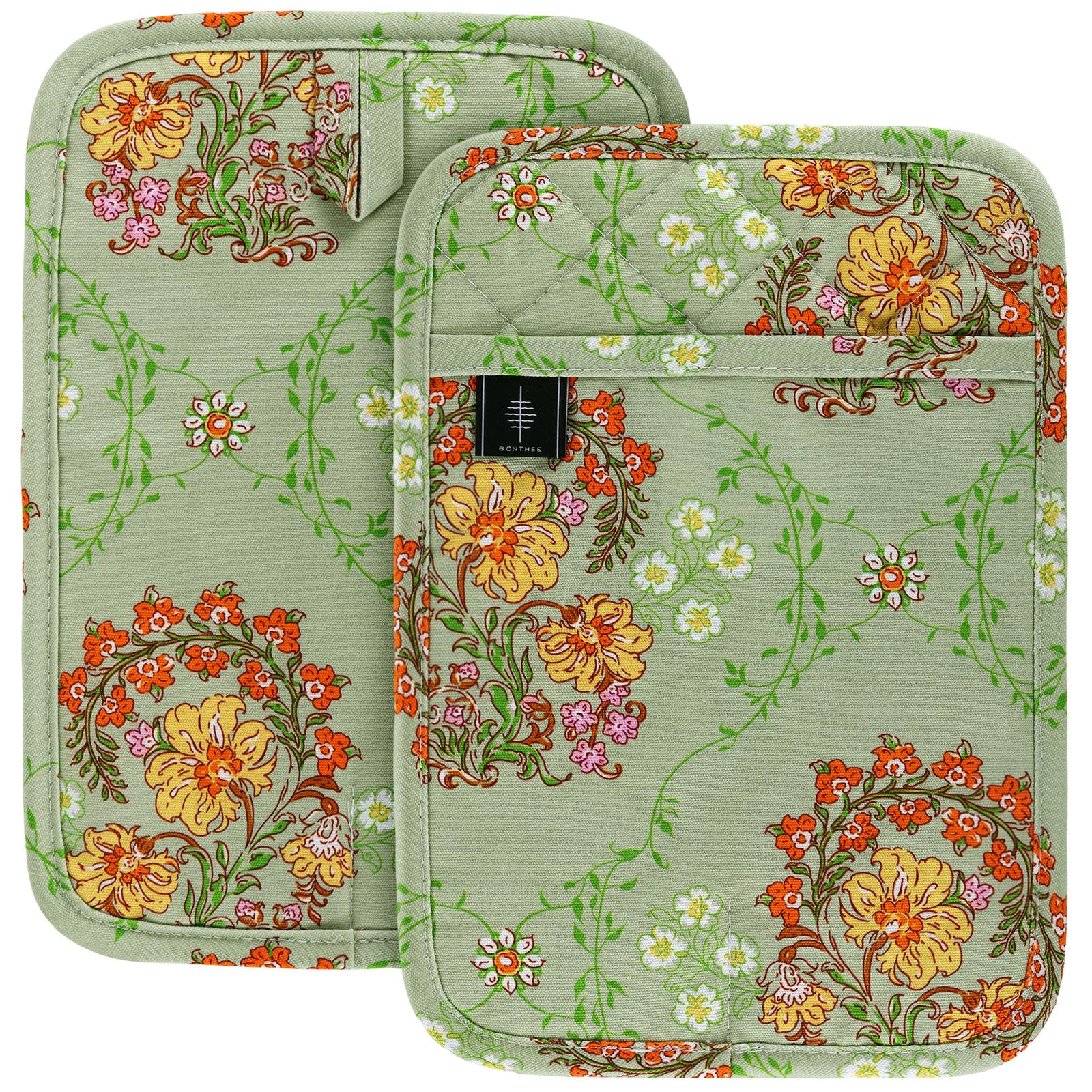 Topflappen für die Küche, hitzebeständige Topflappen aus Baumwolle für Arbeitsplatten, Ofentopflappen zum Kochen und Backen