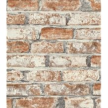 Sevalo Brick Wallpaper Peel and Stick Brick Contact Paper for Walls Red 3D Faux Self-Adhesive Removable Wallpaper for Bedroom Kitchen Backsplash Accent Wall Sticky Decor Fireplace 17.3inW 197inL