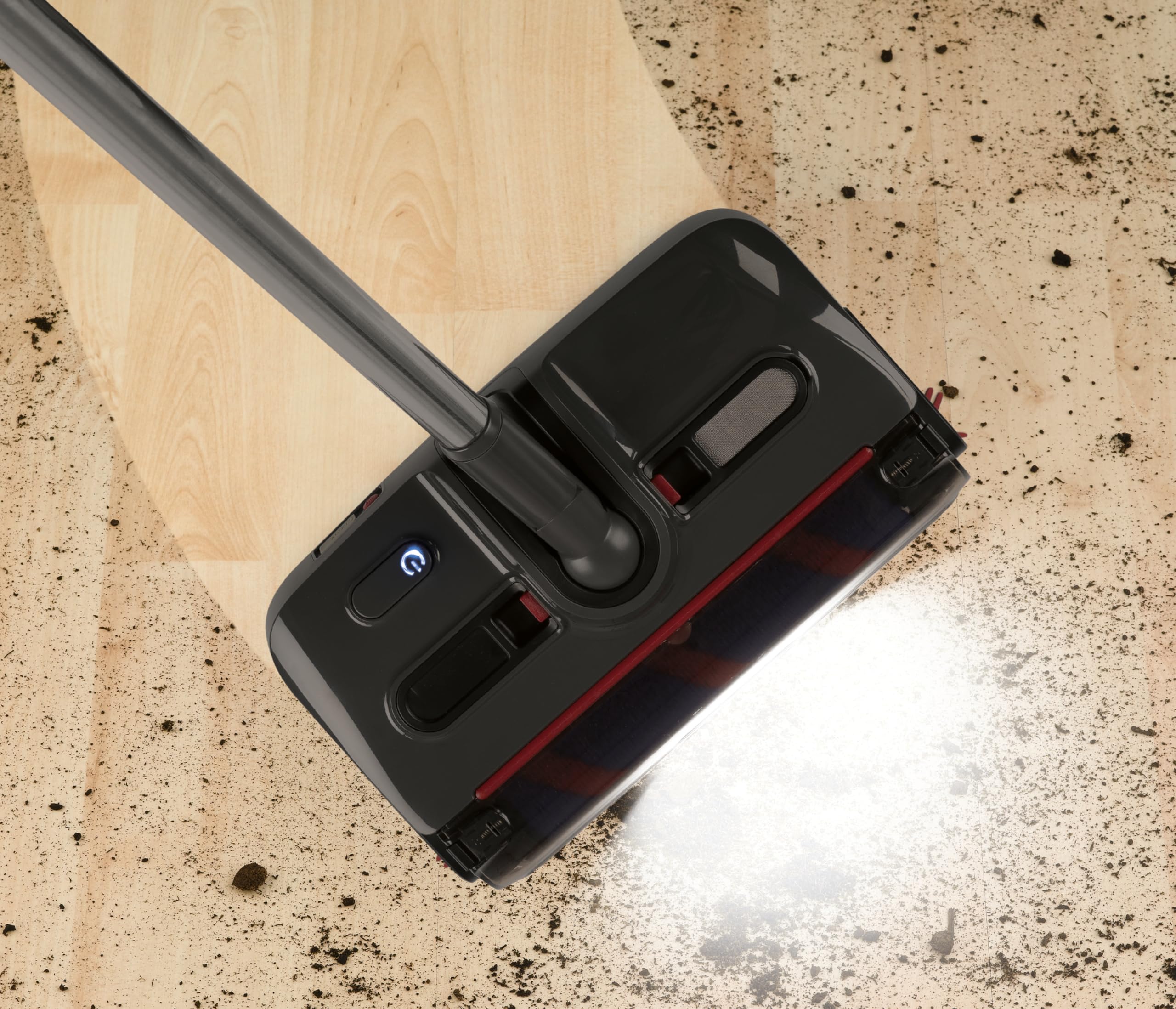 CLEANmaxx Balai sans Fil | Balayette de Sol avec 1 200 TR/Min et 4 brosses | avec lumière LED | Système Anti-Poils Parfait pour Les Poils d'animaux | 60 Min d'autonomie | pour Tapis, carrelage et