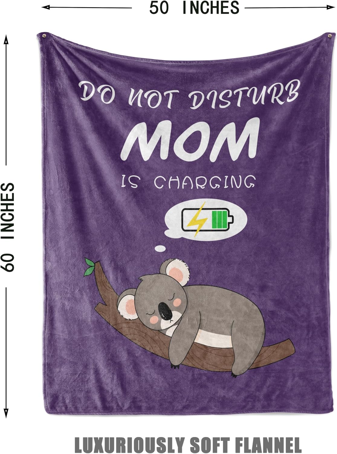 Gifts for Mom,Mom Gifts on Mothers Day,Mother Birthday Gift,Mother Birthday Gift from Daughter or Son,Soft Flannel Throw Blanket for Napping Travel (Purple 50"x60")
