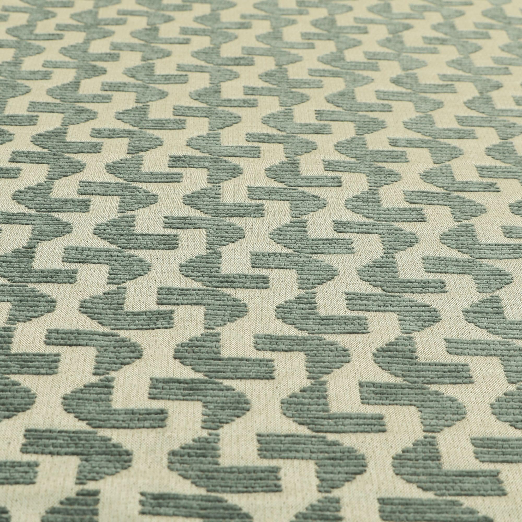 Redbrick Mill Fabrics Flame Retardant Modern Triangular Cube 3D Geometric Pattern Design Chenille Fabric by The Metre for Upholstery and Curtains, Grey (Per Metre)