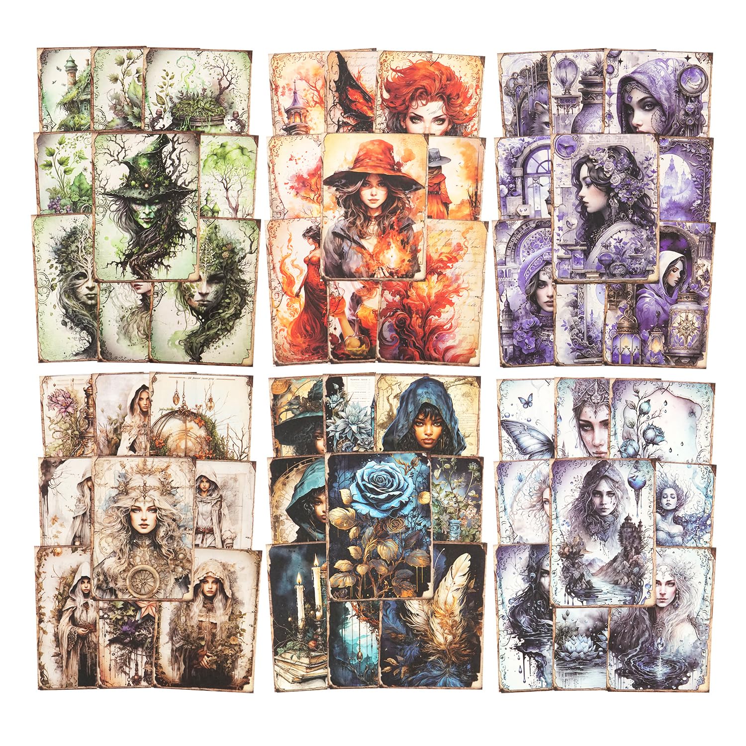 180 Fogli Di Carta Antica Per Album Di Halloween, Forniture Per Diari Per Lavori Fai Da Te In Stile Gotico Dark Academia~p144604128
