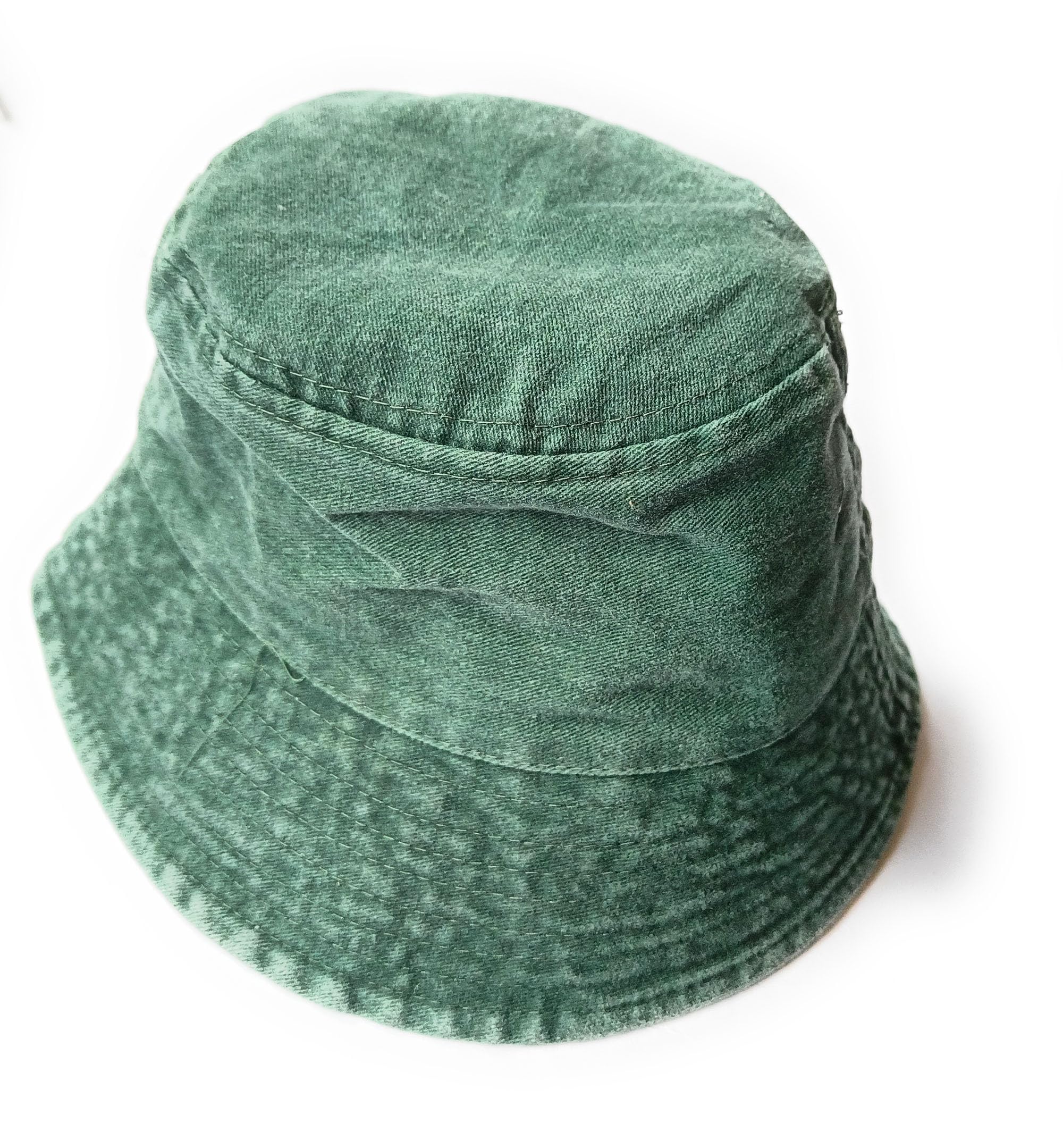 KGM Vintage Look Stone wash Soft Cotton Bucket hat NEN`s Womans Outdoor Festival Holiday (Green)