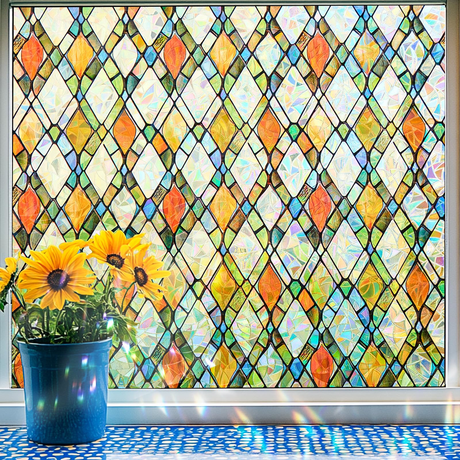 Lifetree Stained Glass Window Film Rrivacy Film for Glass Windows