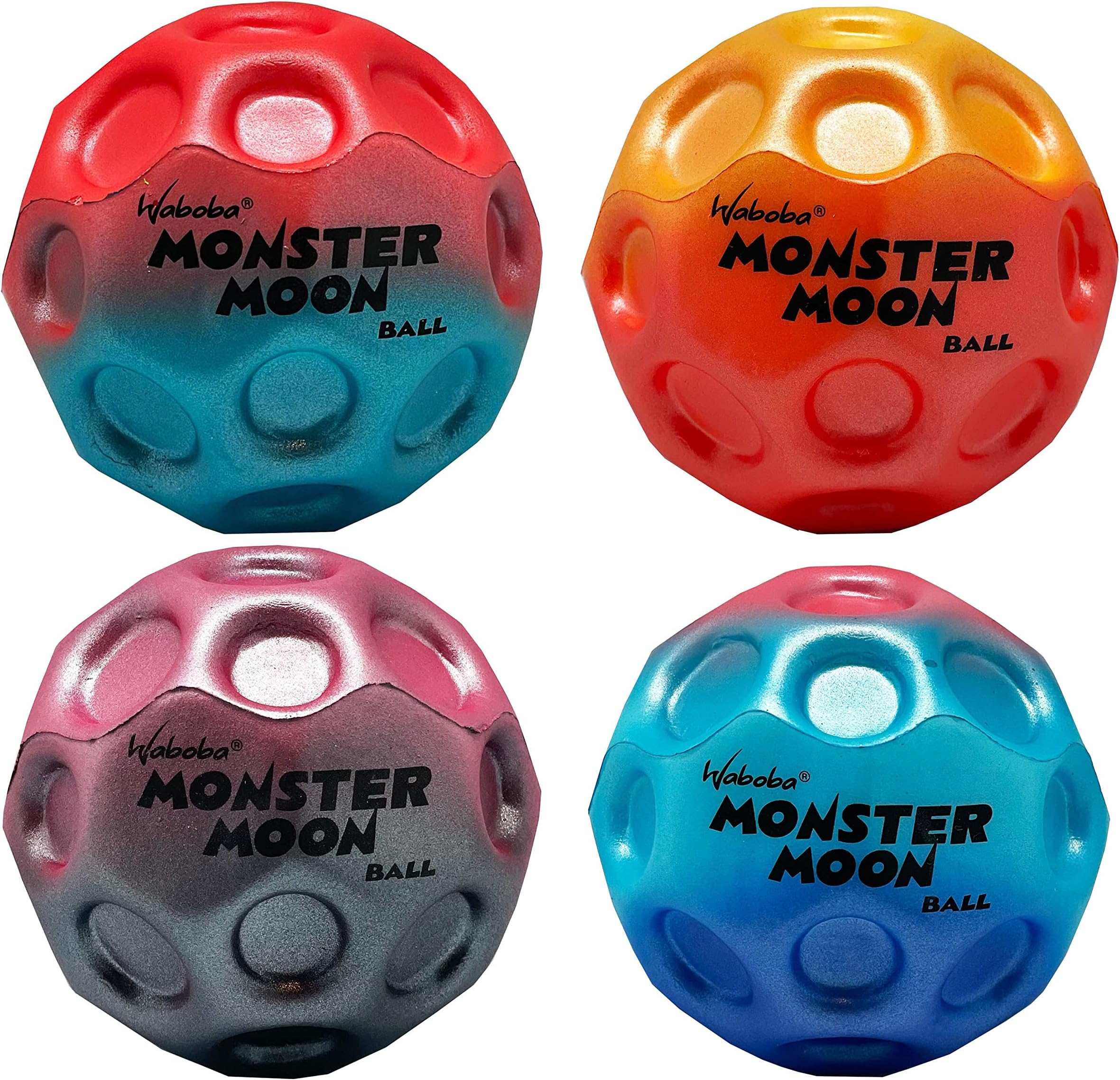 Monster Moon Ball - The New Larger Super Bouncing Ball - 4 Pack (Assorted Colors)