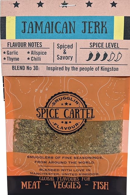 Spice Cartel's Jamaican Jerk. A Spicy Blend For A Taste Of Island Life, Perfect For Jerk Chicken. 35g Resealable Pouch. Hand Made In The UK.