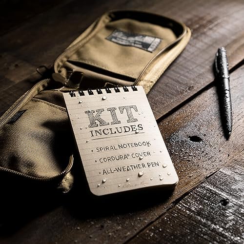 Miniatura 6 de Rite in the Rain All-Weather - Kit de cuaderno con espiral en parte superior de 3 x 5", funda de tela CORDURA, cuaderno amarillo y bolígrafo