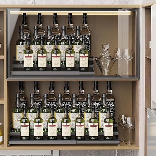 Miniatura 4 de Jojocross Organizador de especias para gabinete, almacenamiento de especias expandible de 3 niveles, ideal para armario de cocina, armario, despensa