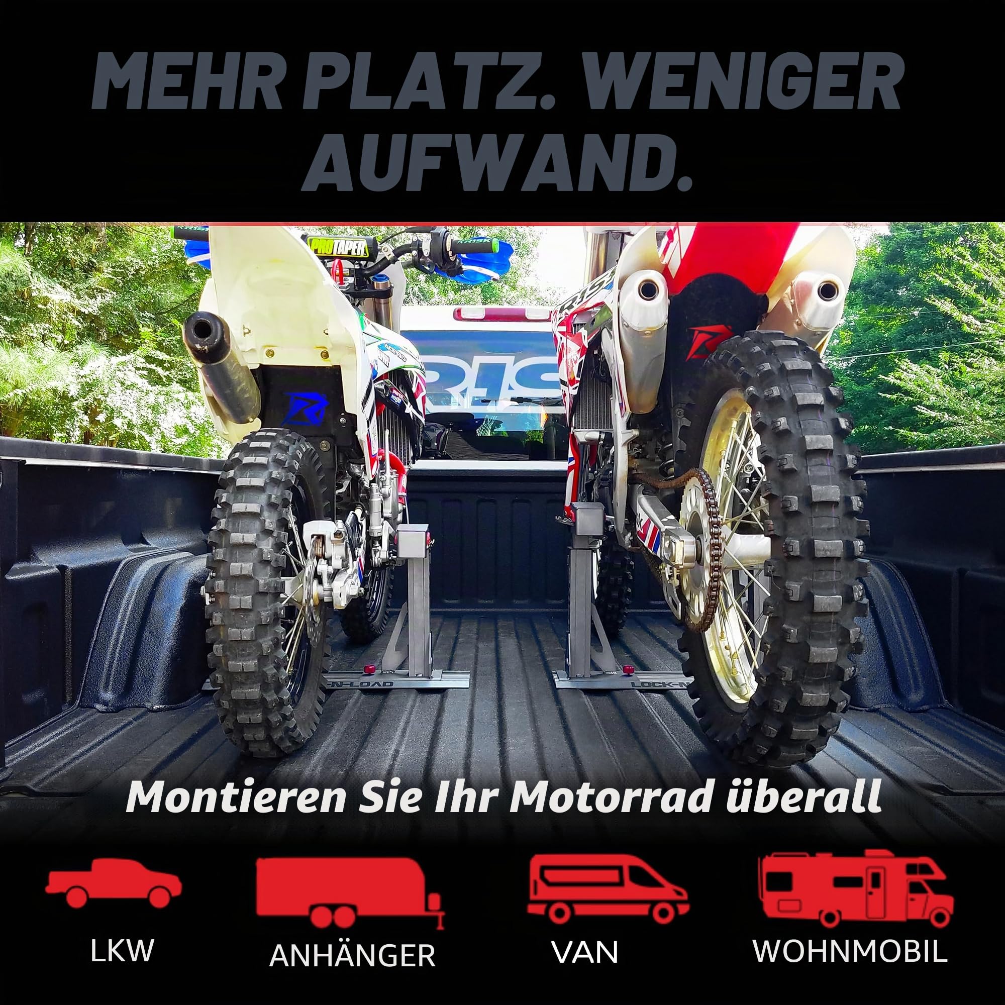 Risk Racing 00174 Silber Lock-N-Load Pro-Strapless Motocross Transportsystem
