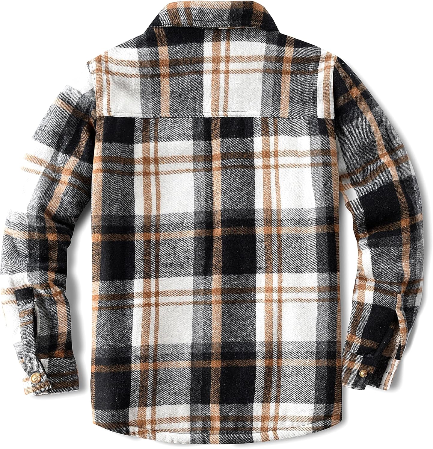 Men's Cotton Sherpa Lined Button Down Flannel Shirt Jacket Plaid Soft Outdoor Flannel Jacket Shirt - Image 4