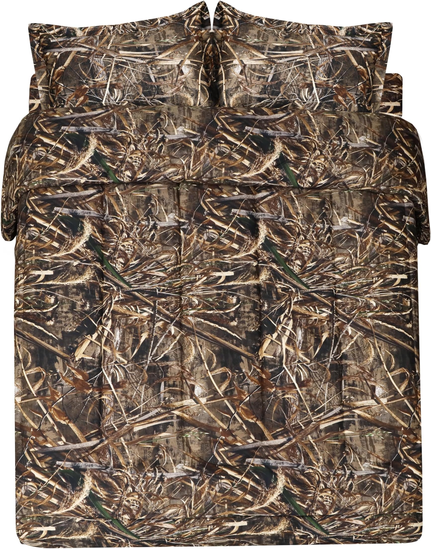 Realtree Max-5 Camo Queen 3 Piece Comforter Set – All-Season Lightweight, Breathable Microfiber Bedding, Farmhouse Rustic Décor for Mancave, Cabin, Lodge, Camping, Outdoor & Modern Spaces