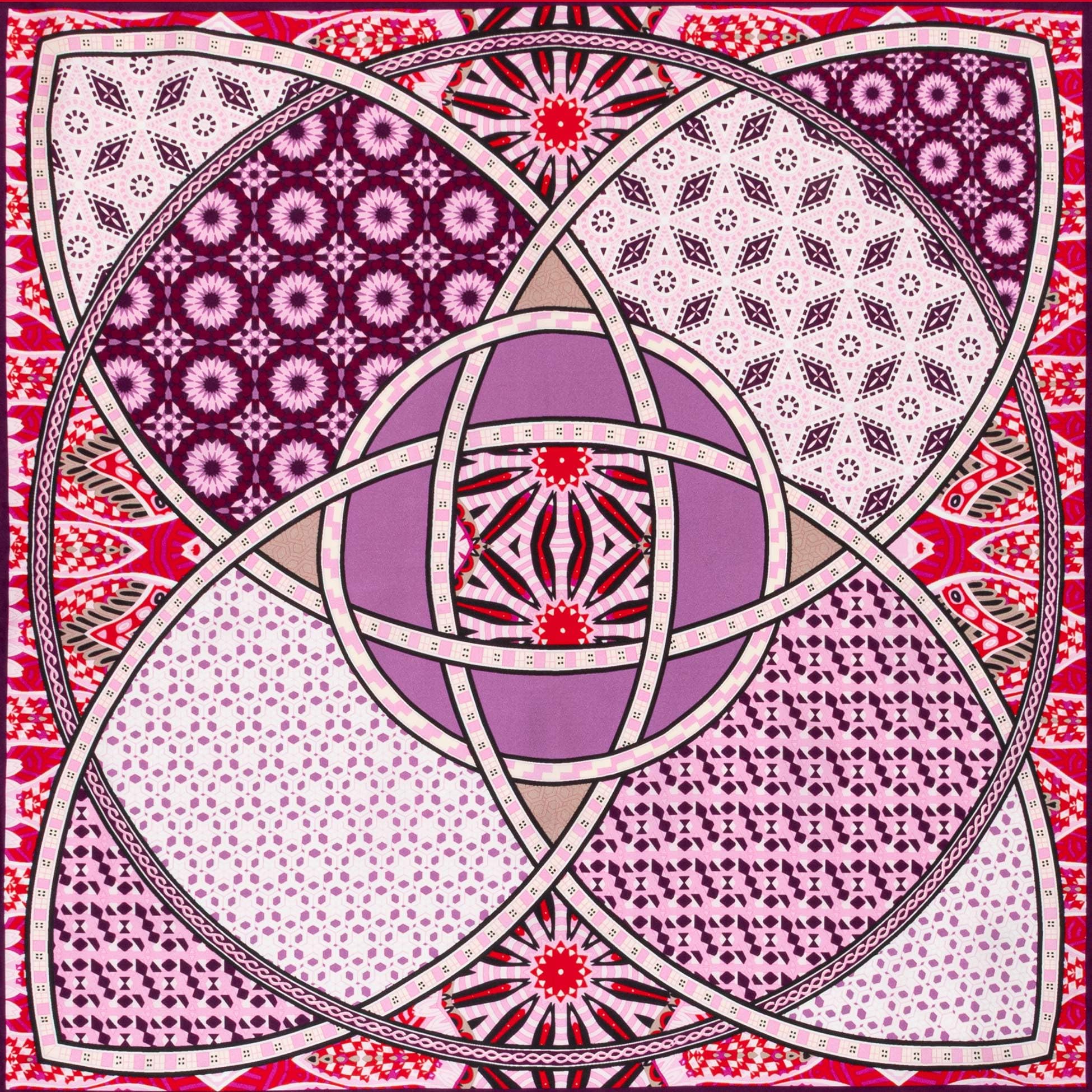 Roeckl Panno Nicki Caleidoscope, 53 x 53 cm, 43452-5590, rosso/vino