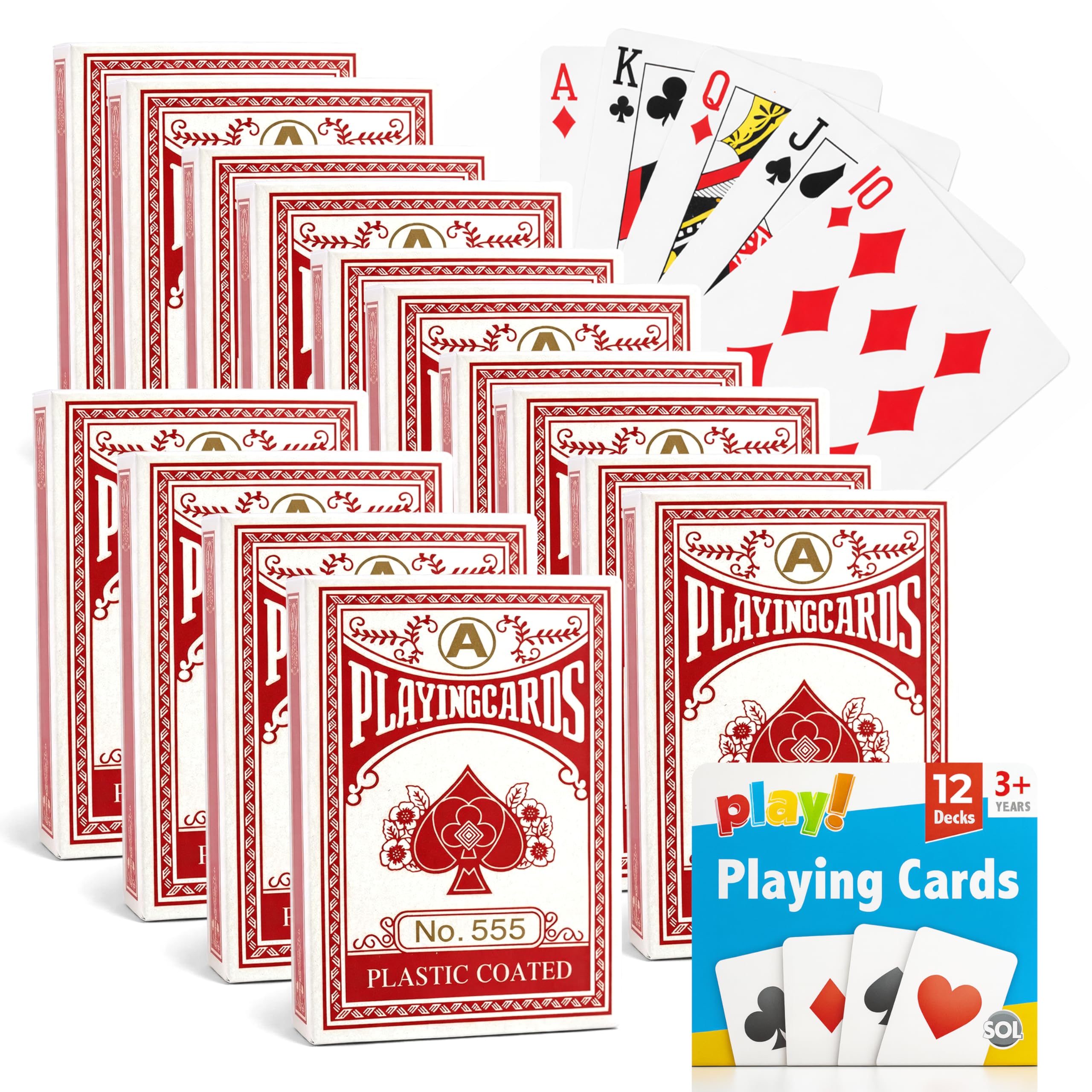 SOL 12pk Playing Cards UK - Deck Of Cards Set - Poker Cards - Pack of Cards