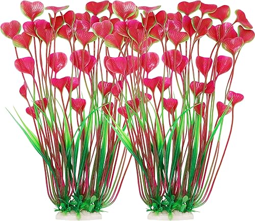 Miniatura 8 de MyLifeUNIT Plastic Fish Tank Plants, 2 Pack Artificial Tall Aquarium Plants for Fish Tank Decor, 15.75 Inches (Green)