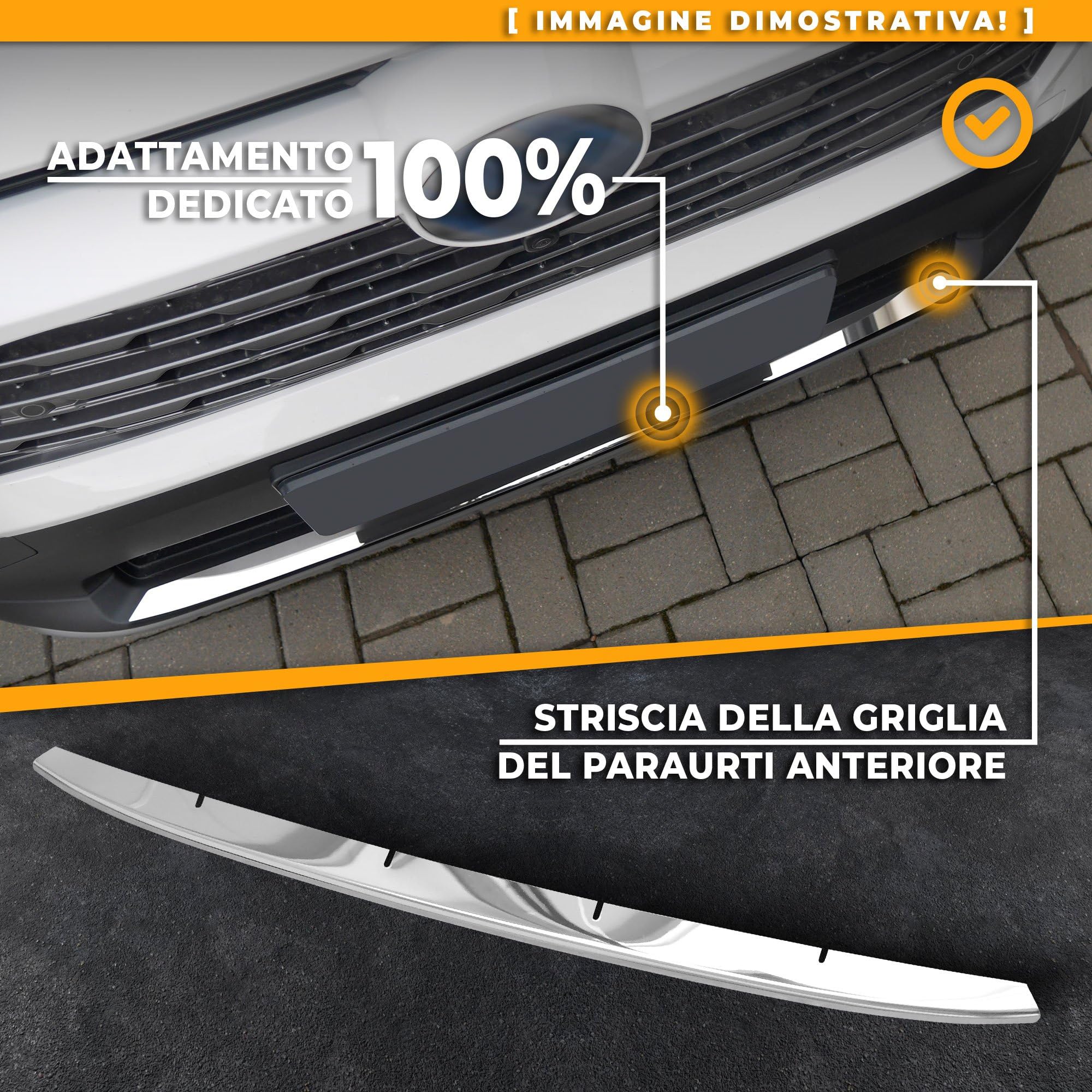 CHROMEMASTER | Compatibile con Fiat 500X 2015-2018 | Profilo per Griglia del Paraurti Anteriore; Acciaio inossidabile Lucidato | Neues, Adattamento Perfetto; Nuovo Aspetto Attraente dell'Auto