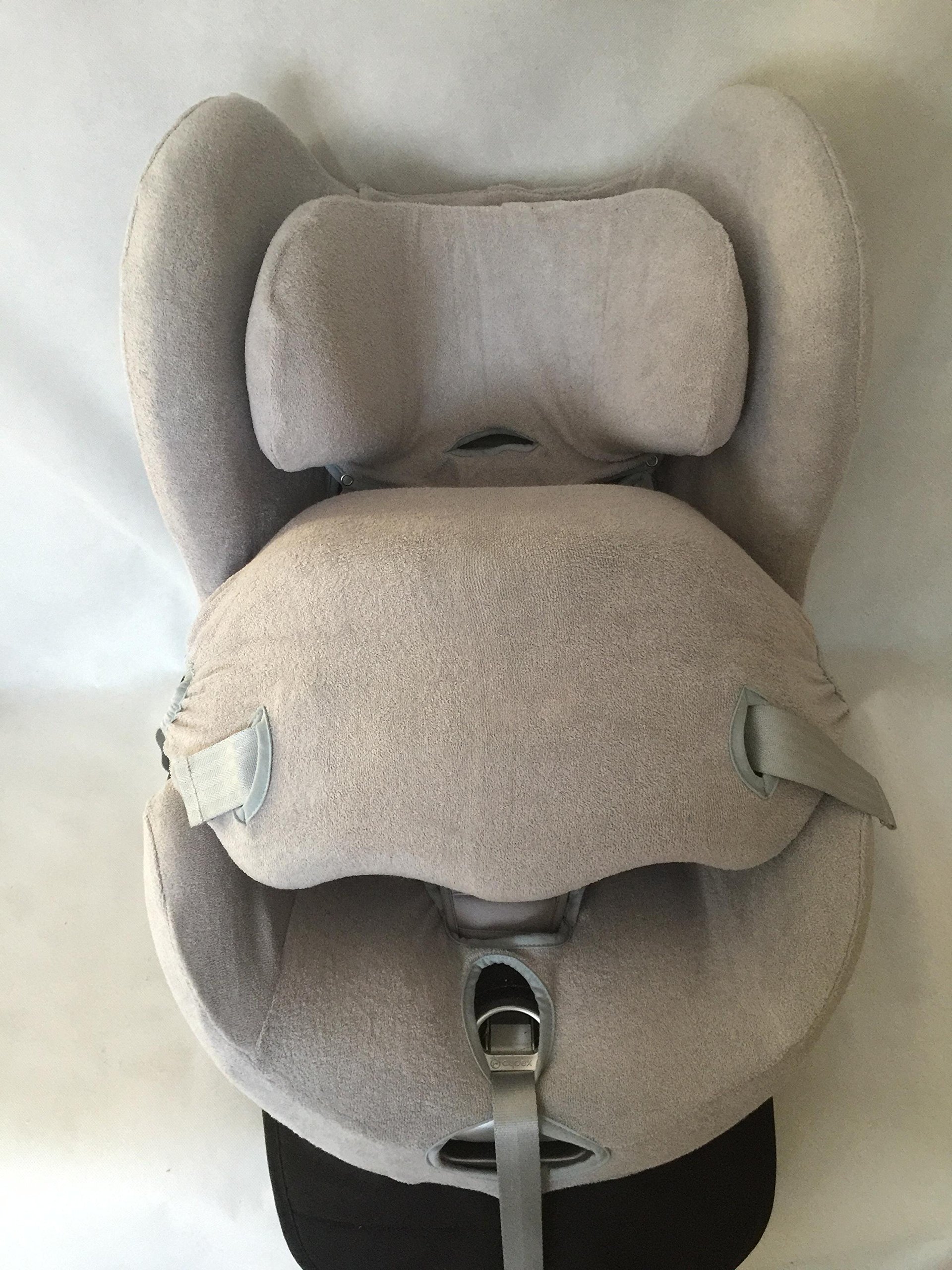 Sommerbezug Schonbezug für Cybex Sirona Sirona plus Frottee 100% Baumwolle blaugrau + Bezug Fangkörper