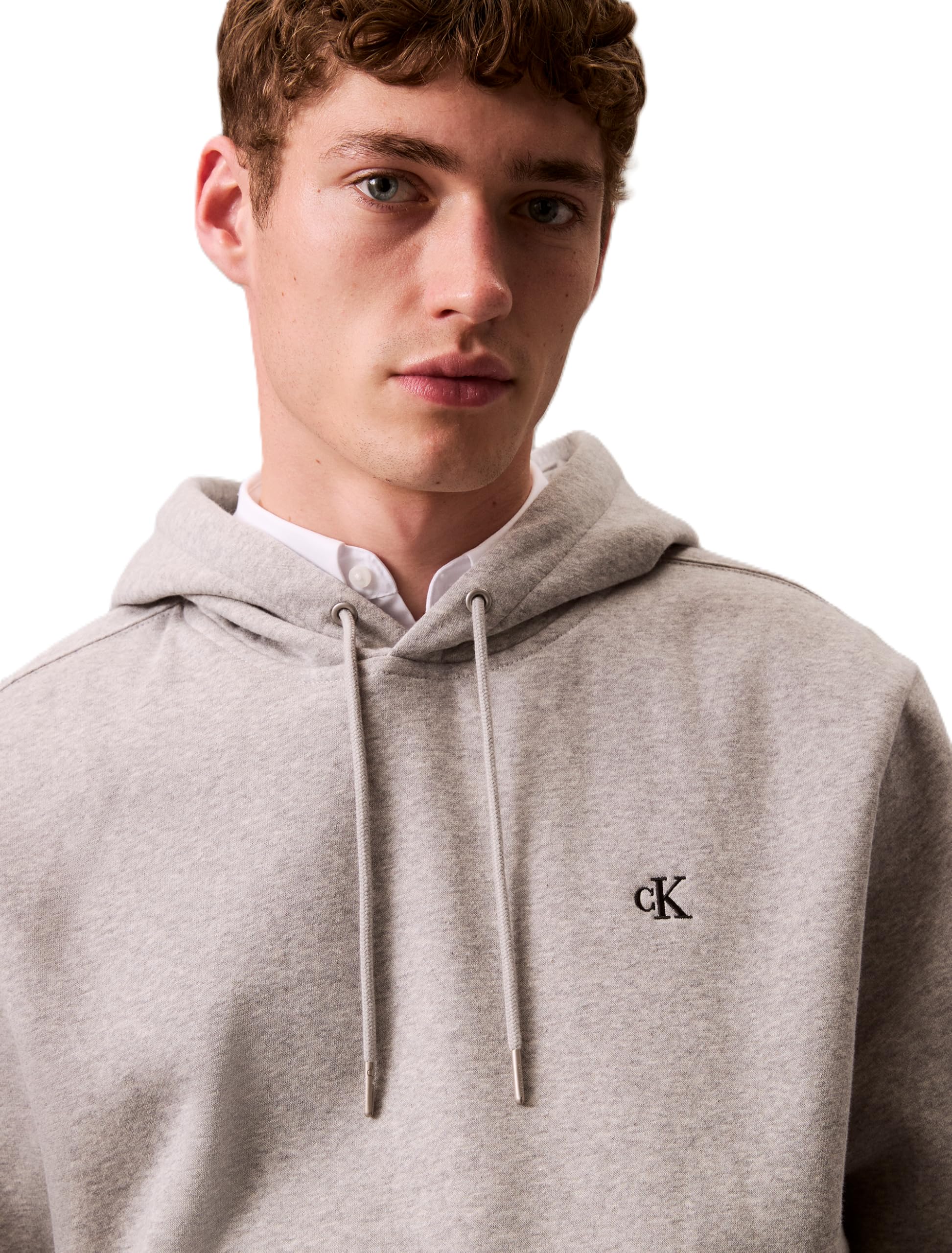 Calvin Klein Men's Monogram Logo Fleece Hoodie