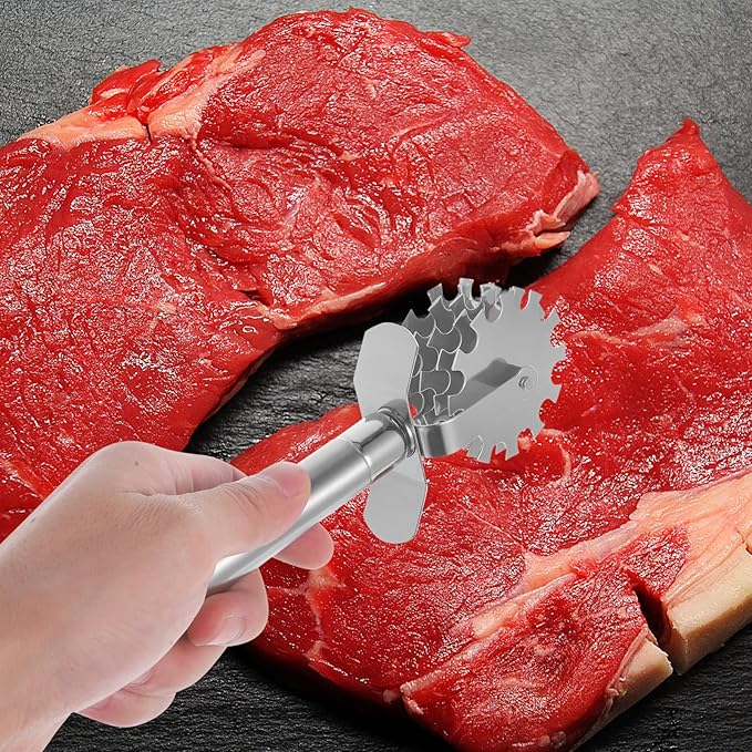 Ablandador de Carne 5 Ruedas de Acero Inoxidable STOBAZA miniatura 5