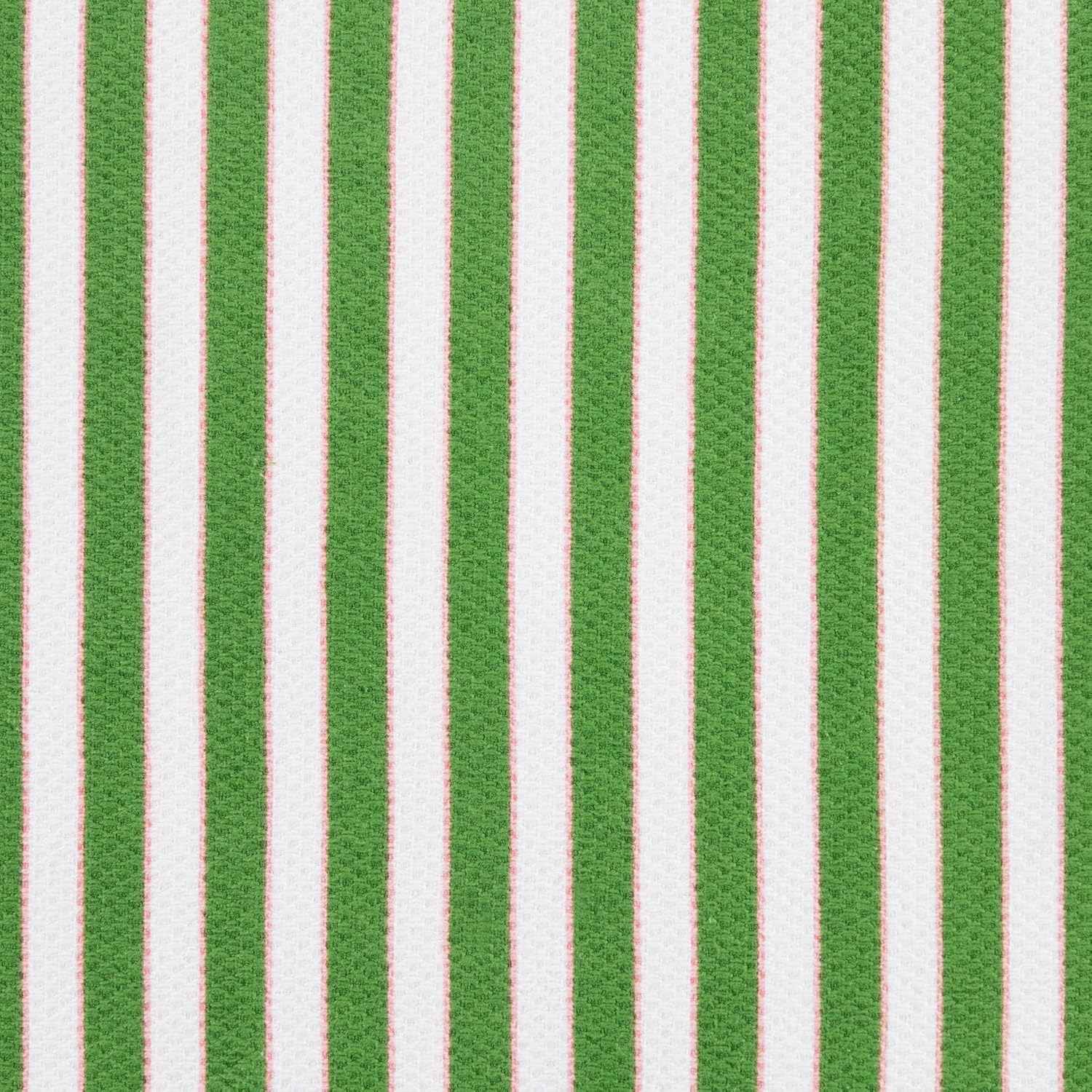 Kate Spade New York Botanical Stripe Kitchen Towels 4-Pack Set, Absorbent 100% Cotton, Green/Pink, 17"x28" - Image 8