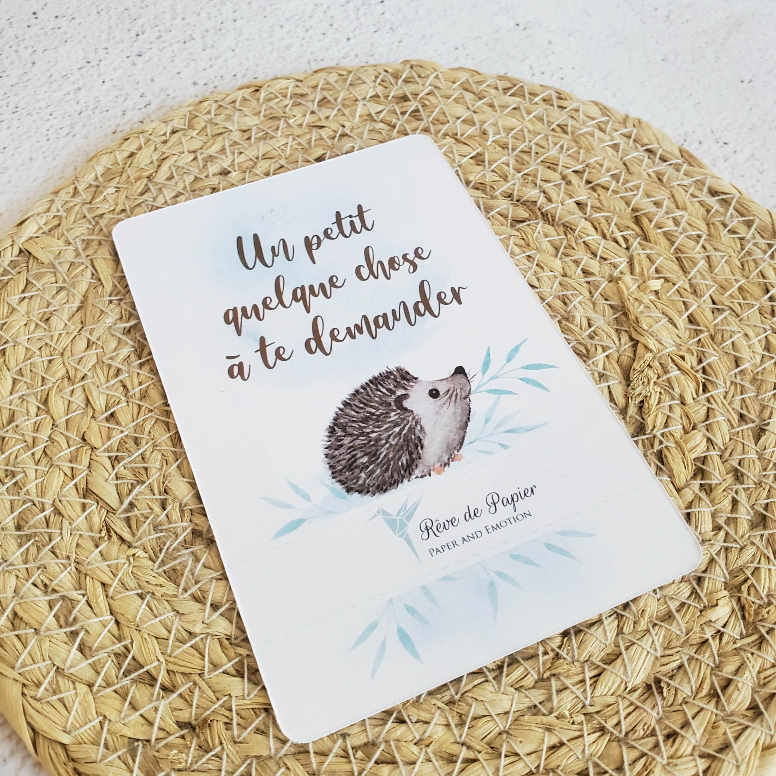 Demandes Parrain 1 carte à gratter avec enveloppes thème hérisson (Parrain)
