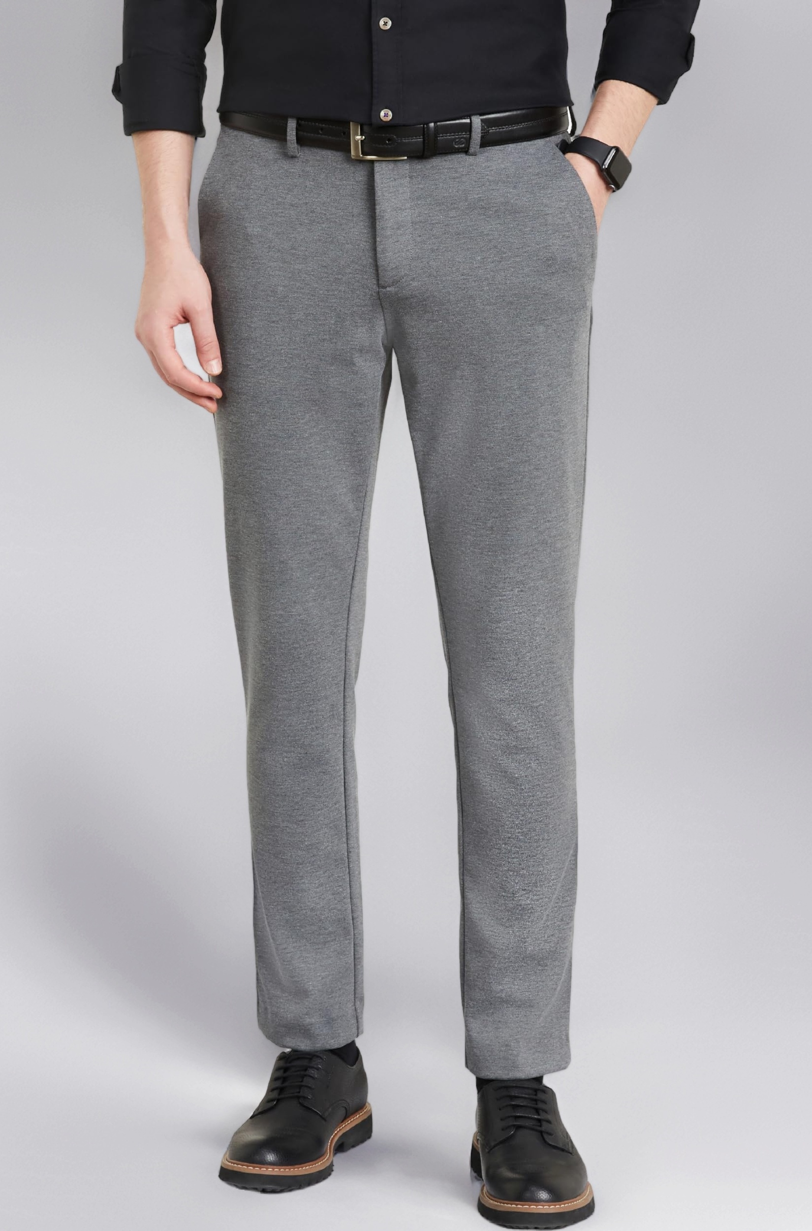 - Men's Slim Fit Stretch Knit Pants - Smart Casual | Flexi Waist