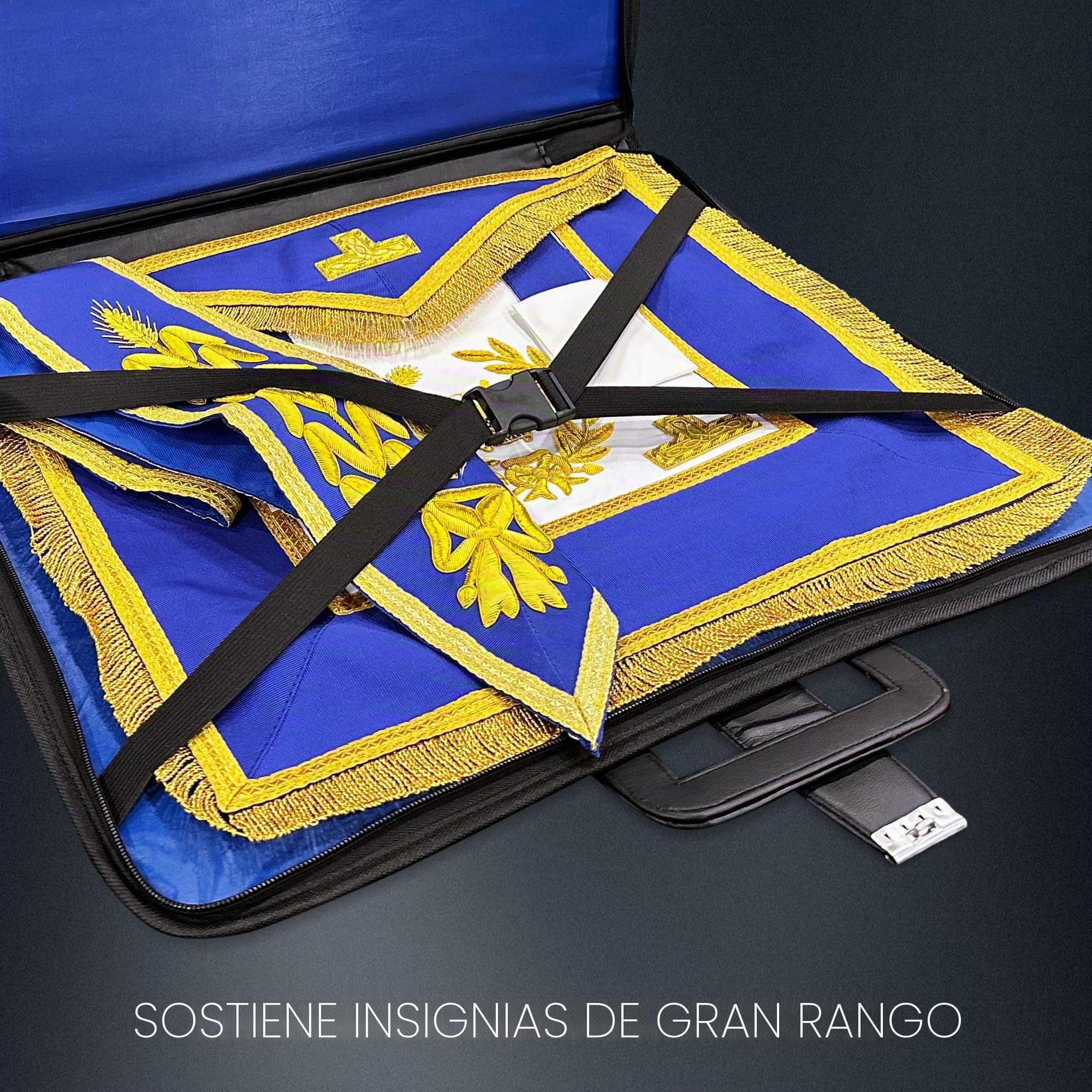 THE MASONIC COLLECTION - Funda Grand Soft con estilo de maletín - Fabricado con piel sintética - Resistente al agua - Un regalo masónico ideal para hombres, Black, 56cm x 48cm x 2cm, Minimal