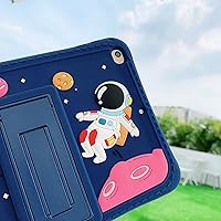 Vista 7 de Funda para Samsung Galaxy Tab A7 Lite de 8.7 pulgadas T220/T225, funda de silicona con patrón de astronautas de cosmonautas con colgante con cordón