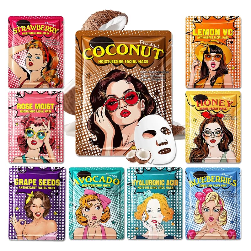 LingHaoLH Conjunto com 9 máscaras faciais de tecido, variedade de estilos (03)