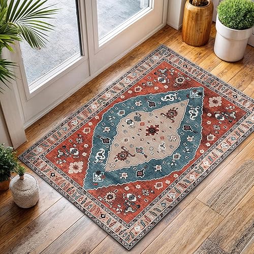 Miniatura 23 de CAMILSON Alfombra moderna de lujo de 8 x 10 pies, estilo vintage, abstracto, suave, de pelo medio, resistente a las manchas, fácil de limpiar, no