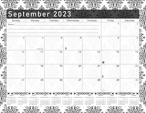 Miniatura 2 de Calendario mensual 2023-2024 de pared o escritorio encuadernado en espiral, calendario de escritorio de 16 meses, calendarioplanificador de pared