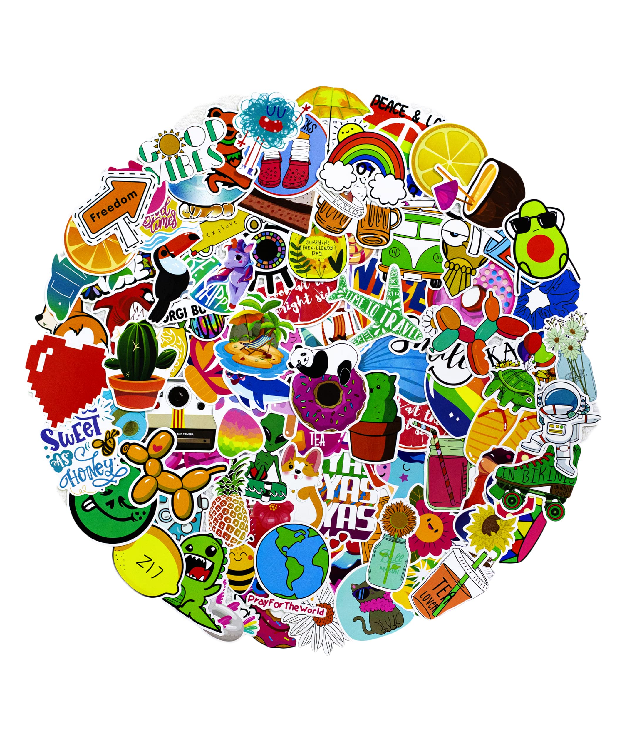 Waterproof Vinyl Stickers for Water Bottles 100 Stickers for Laptop Skateboard and Car Stickers for Adults Teens Girls and Kids Decals