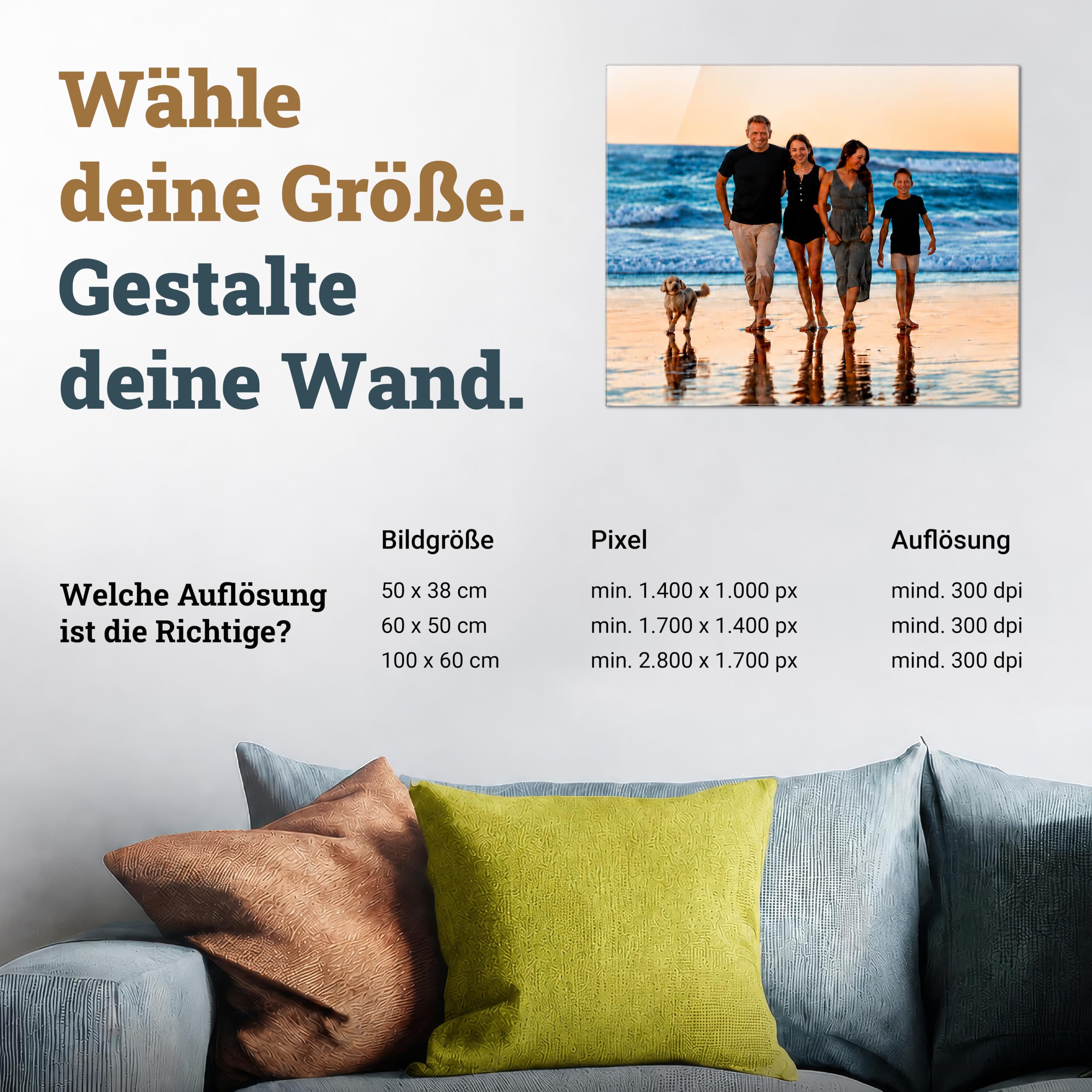 WANDURLAUB - Acrylglas Bild personalisiert 60x50 cm – ohne Rahmen | Eigenes Foto auf Acrylglas – ohne Rahmen und ohne Montagematerial, geeignet für DIY-Rahmen, Deko oder Werbebeschilderung