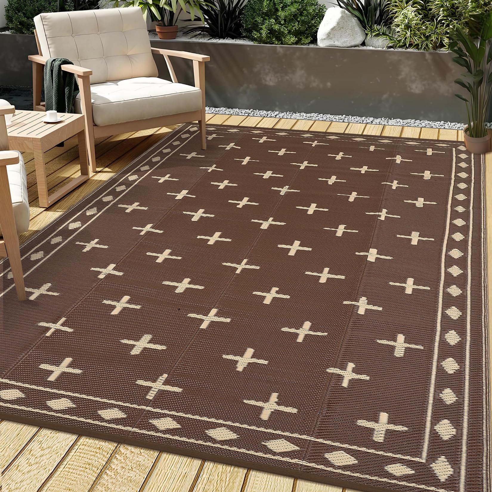 Photo 1 of GarveeHome 9' x 12' Reversible Outdoor Rug